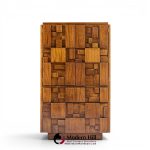 Lane Staccato Brutalist Mid Century Walnut Armoire Dresser