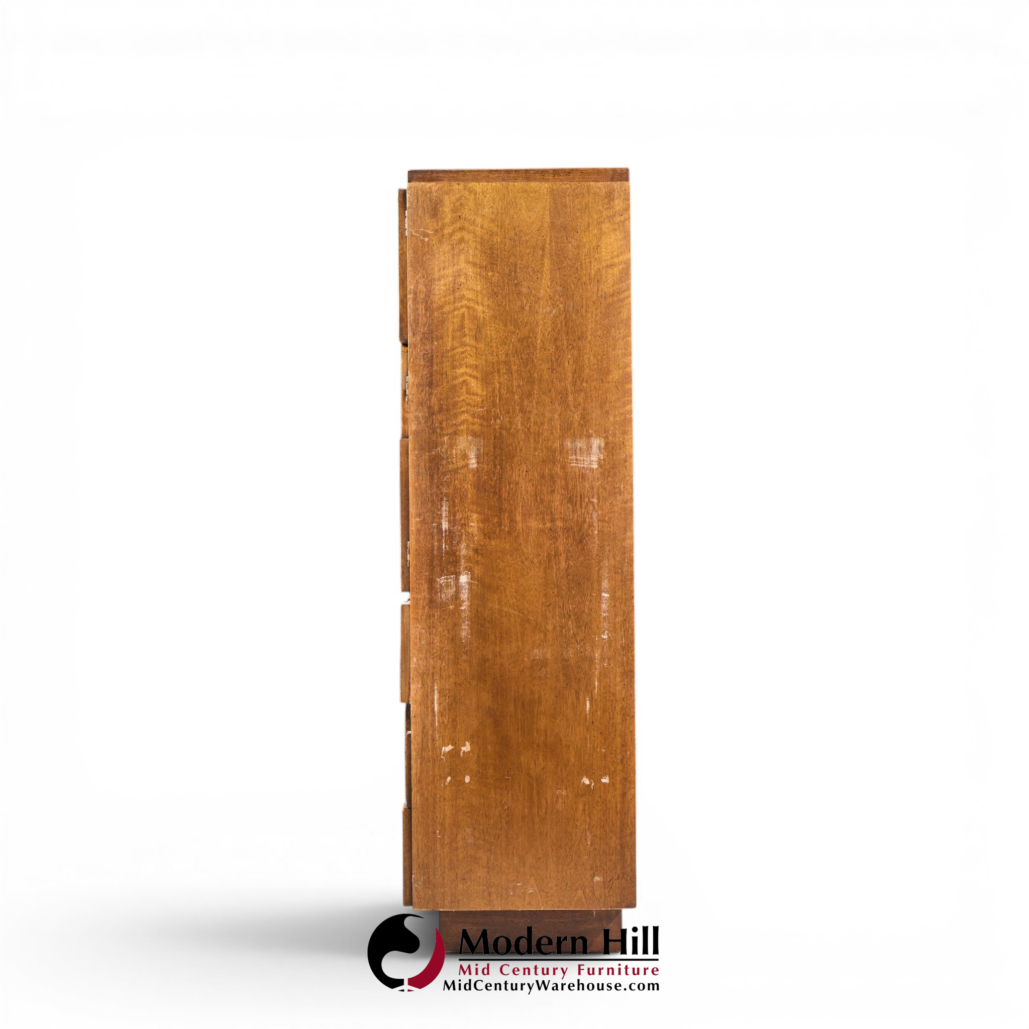 Lane Staccato Brutalist Mid Century Walnut Armoire Dresser