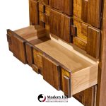 Lane Staccato Brutalist Mid Century Walnut Armoire Dresser