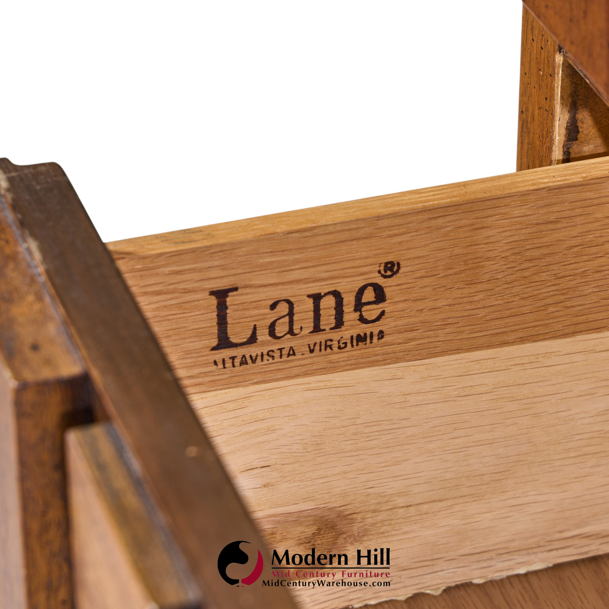 Lane Staccato Brutalist Mid Century Walnut Armoire Dresser