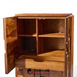 Lane Staccato Brutalist Mid Century Walnut Highboy Armoire Dresser