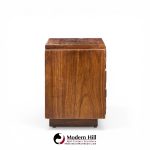 Lane Staccato Mid Century Brutalist Walnut Nightstands - Pair