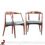 lawrence peabody mid century armchairs - pair