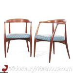 lawrence peabody mid century armchairs - pair