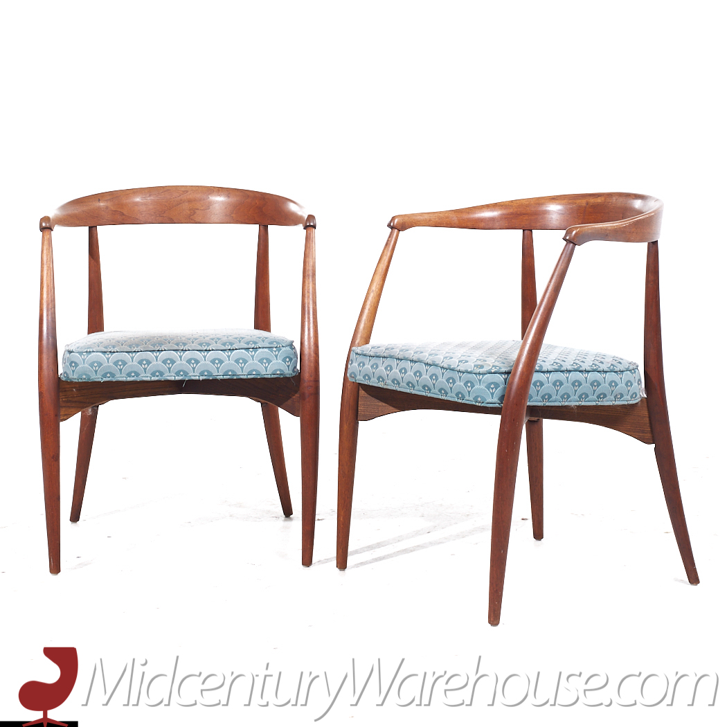 lawrence peabody mid century armchairs - pair