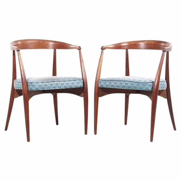 lawrence peabody mid century armchairs - pair