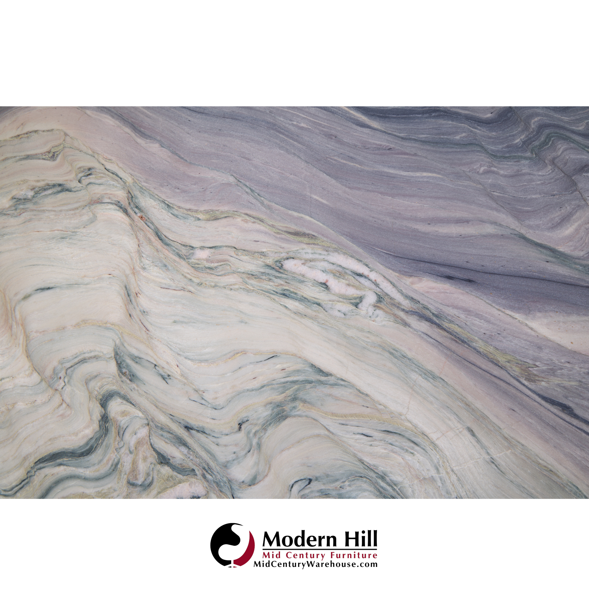 Leon Rosen for Pace Collection Mezzaluna Mid Century Chrome and Stone Desk