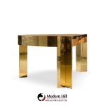 Leon Rosen for Pace Mid Century Burlwood and Brass Excutive Desk
