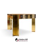 Leon Rosen for Pace Mid Century Burlwood and Brass Excutive Desk