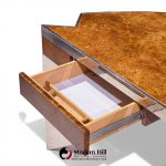 Leon Rosen for Pace Mid Century Burlwood and Chrome Executive Desk