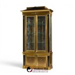 mastercraft neoclassical brass and glass vitrine cabinet