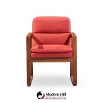 Milo Baughman Style Mid Century Oak Dining Chairs - Set of 6