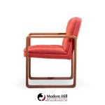 Milo Baughman Style Mid Century Oak Dining Chairs - Set of 6