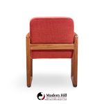 Milo Baughman Style Mid Century Oak Dining Chairs - Set of 6