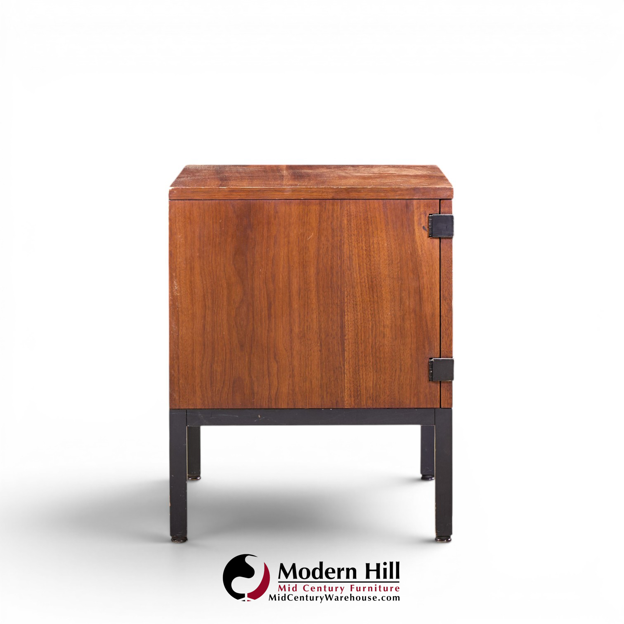 Milo Baughman for Directional Mid Century Walnut Nightstands - Pair