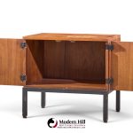 Milo Baughman for Directional Mid Century Walnut Nightstands - Pair