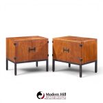 Milo Baughman for Directional Mid Century Walnut Nightstands - Pair