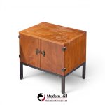 Milo Baughman for Directional Mid Century Walnut Nightstands - Pair