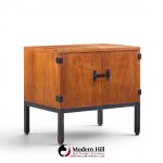 Milo Baughman for Directional Mid Century Walnut Nightstands - Pair