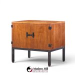 Milo Baughman for Directional Mid Century Walnut Nightstands - Pair
