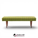 Milo Baughman for Thayer Coggin Mid Century Walnut Upholstered Bench