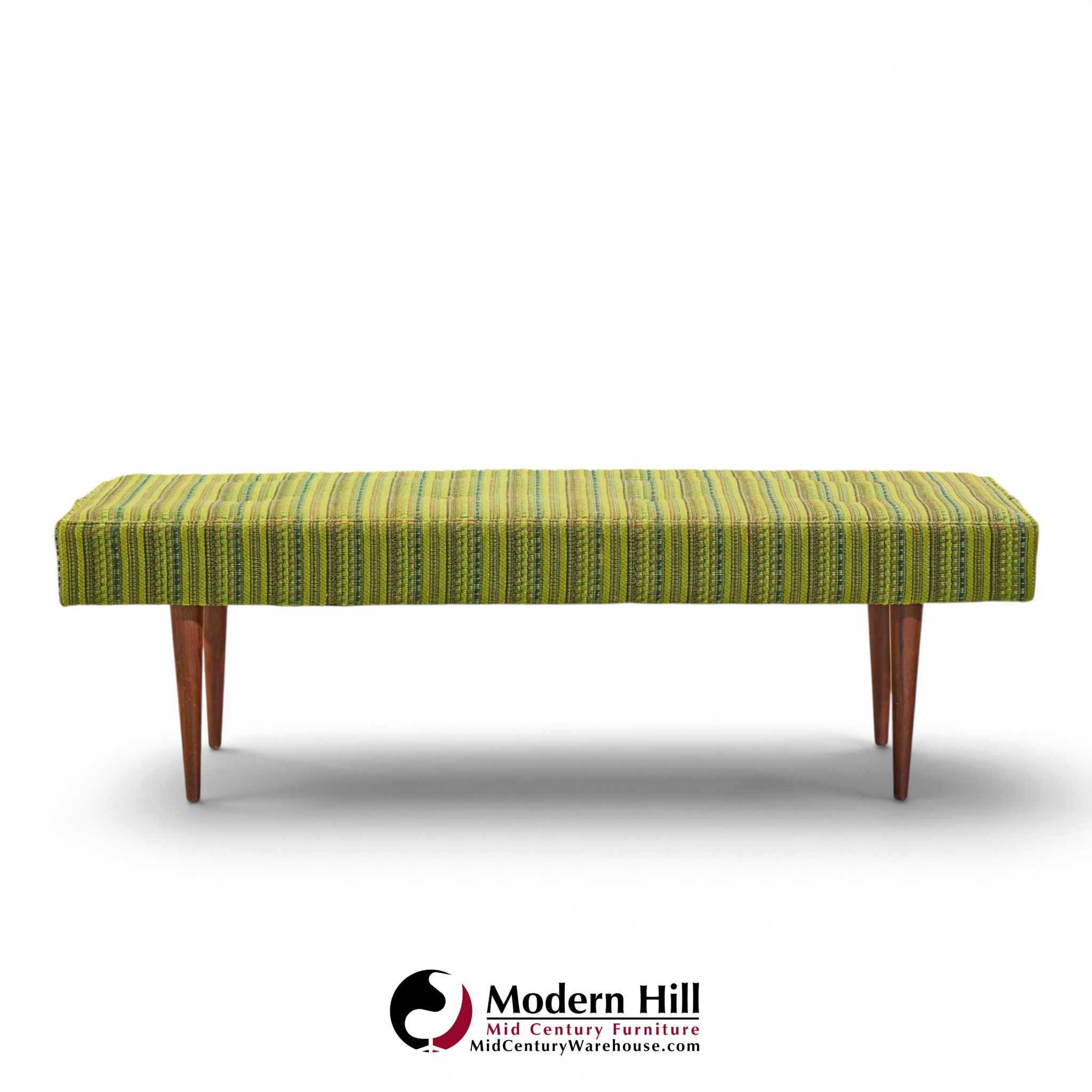 Milo Baughman for Thayer Coggin Mid Century Walnut Upholstered Bench