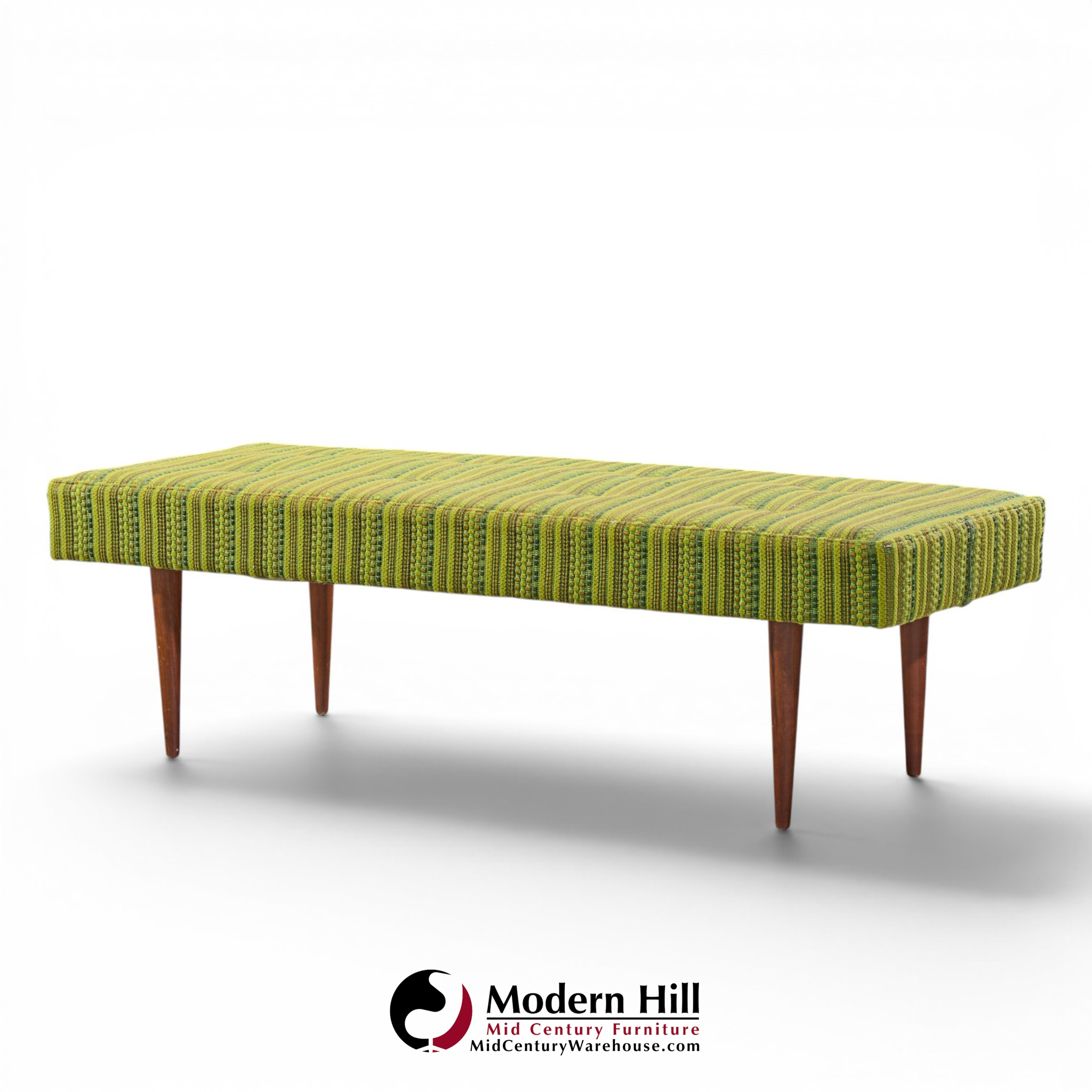 Milo Baughman for Thayer Coggin Mid Century Walnut Upholstered Bench