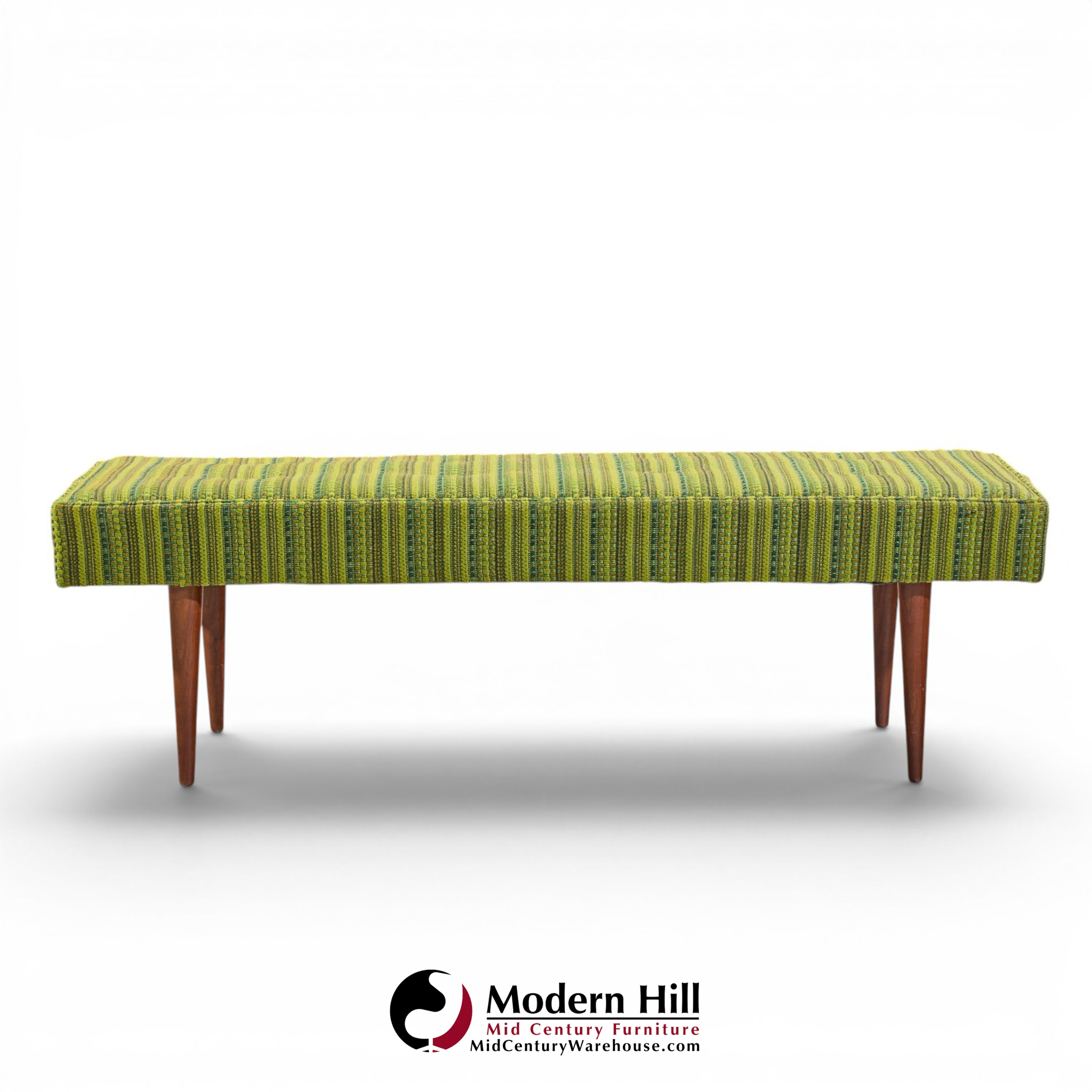Milo Baughman for Thayer Coggin Mid Century Walnut Upholstered Bench