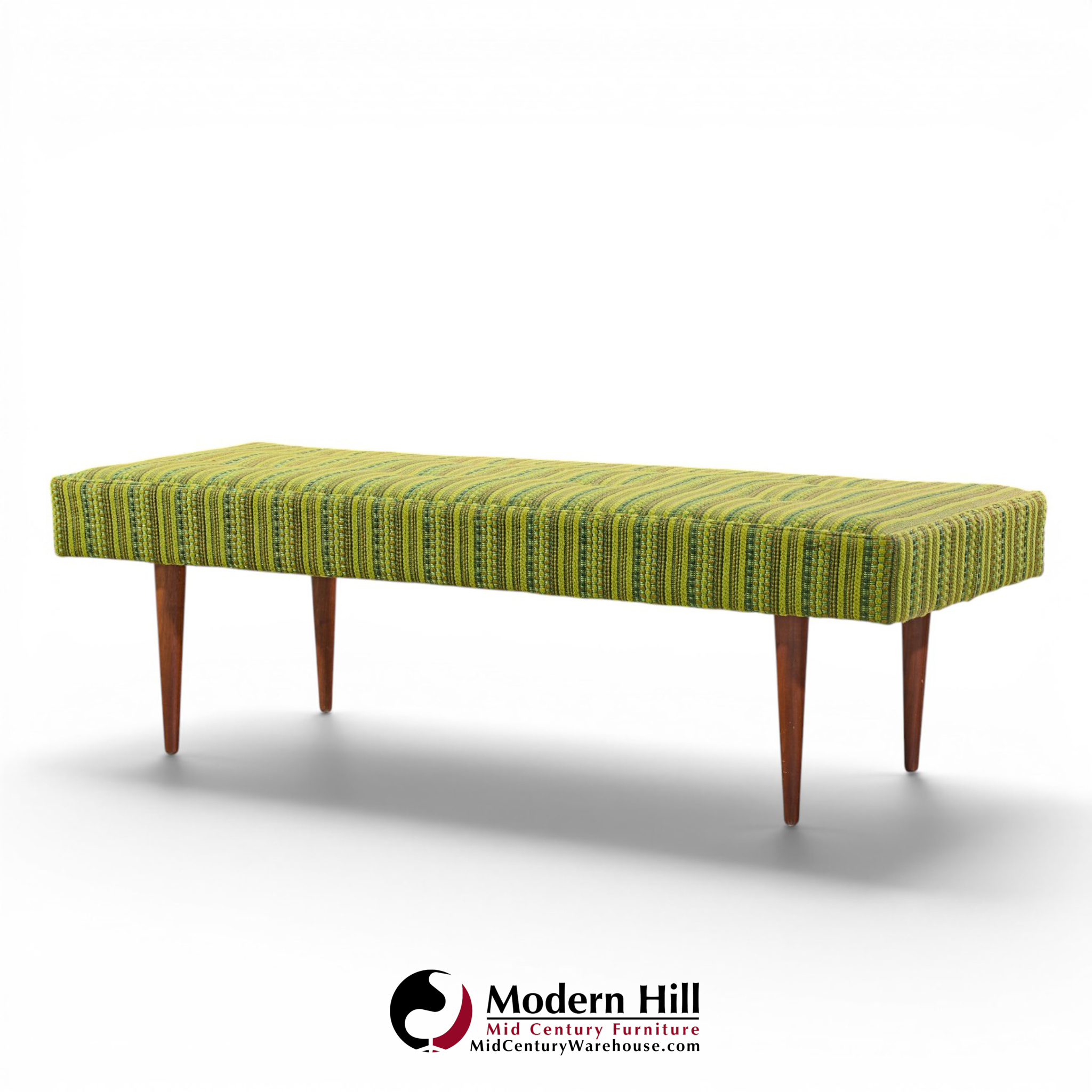 Milo Baughman for Thayer Coggin Mid Century Walnut Upholstered Bench