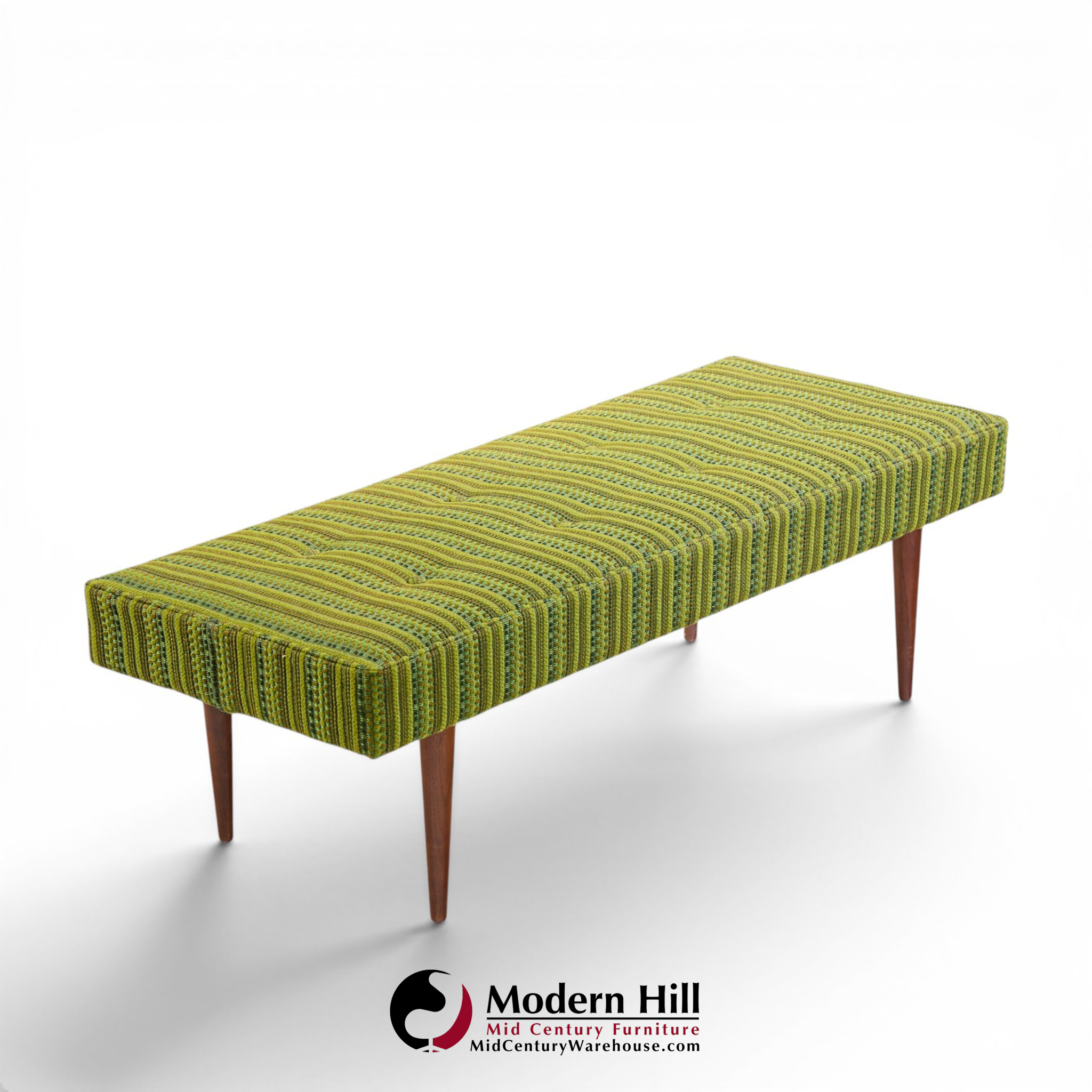 Milo Baughman for Thayer Coggin Mid Century Walnut Upholstered Bench