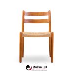 niels møller models 84 and 67 mid century danish teak and rope dining chairs - set of 6