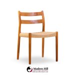 niels møller models 84 and 67 mid century danish teak and rope dining chairs - set of 6