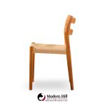 niels møller models 84 and 67 mid century danish teak and rope dining chairs - set of 6