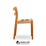 niels møller models 84 and 67 mid century danish teak and rope dining chairs - set of 6