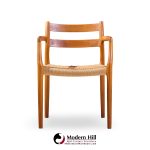 niels møller models 84 and 67 mid century danish teak and rope dining chairs - set of 6