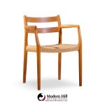 niels møller models 84 and 67 mid century danish teak and rope dining chairs - set of 6