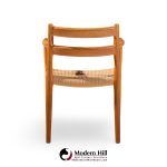 niels møller models 84 and 67 mid century danish teak and rope dining chairs - set of 6