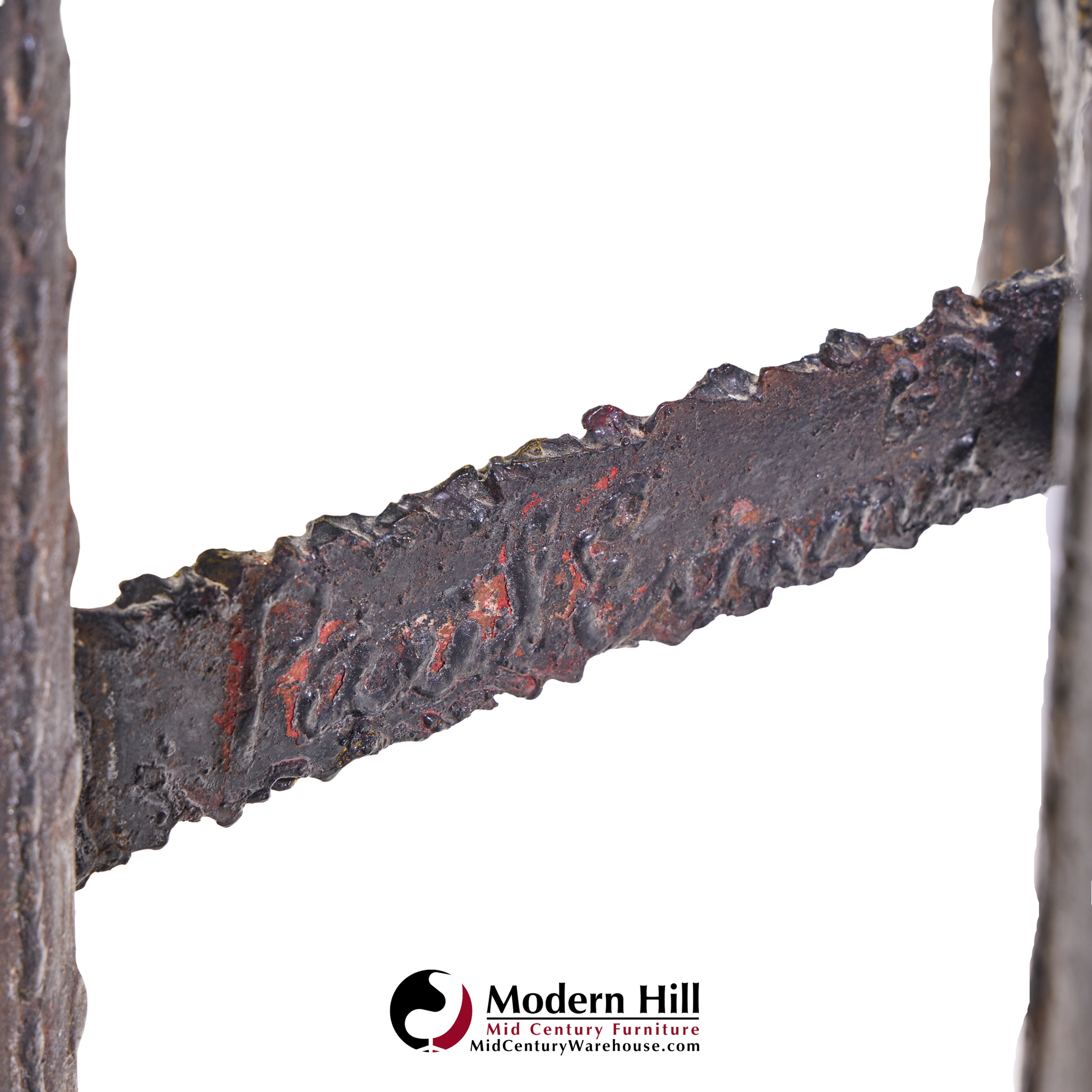 Paul Evans Brutalist Mid Century Patinated Steel and Bronze Coffee Table