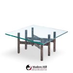 Paul Evans Brutalist Mid Century Patinated Steel and Bronze Coffee Table