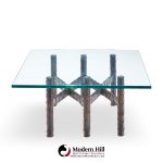 Paul Evans Brutalist Mid Century Patinated Steel and Bronze Coffee Table