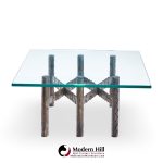 Paul Evans Brutalist Mid Century Patinated Steel and Bronze Coffee Table