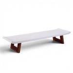 paul frankl for johnson furniture company mid century cork and mahogany coffee table bench