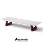 paul frankl for johnson furniture company mid century cork and mahogany coffee table bench