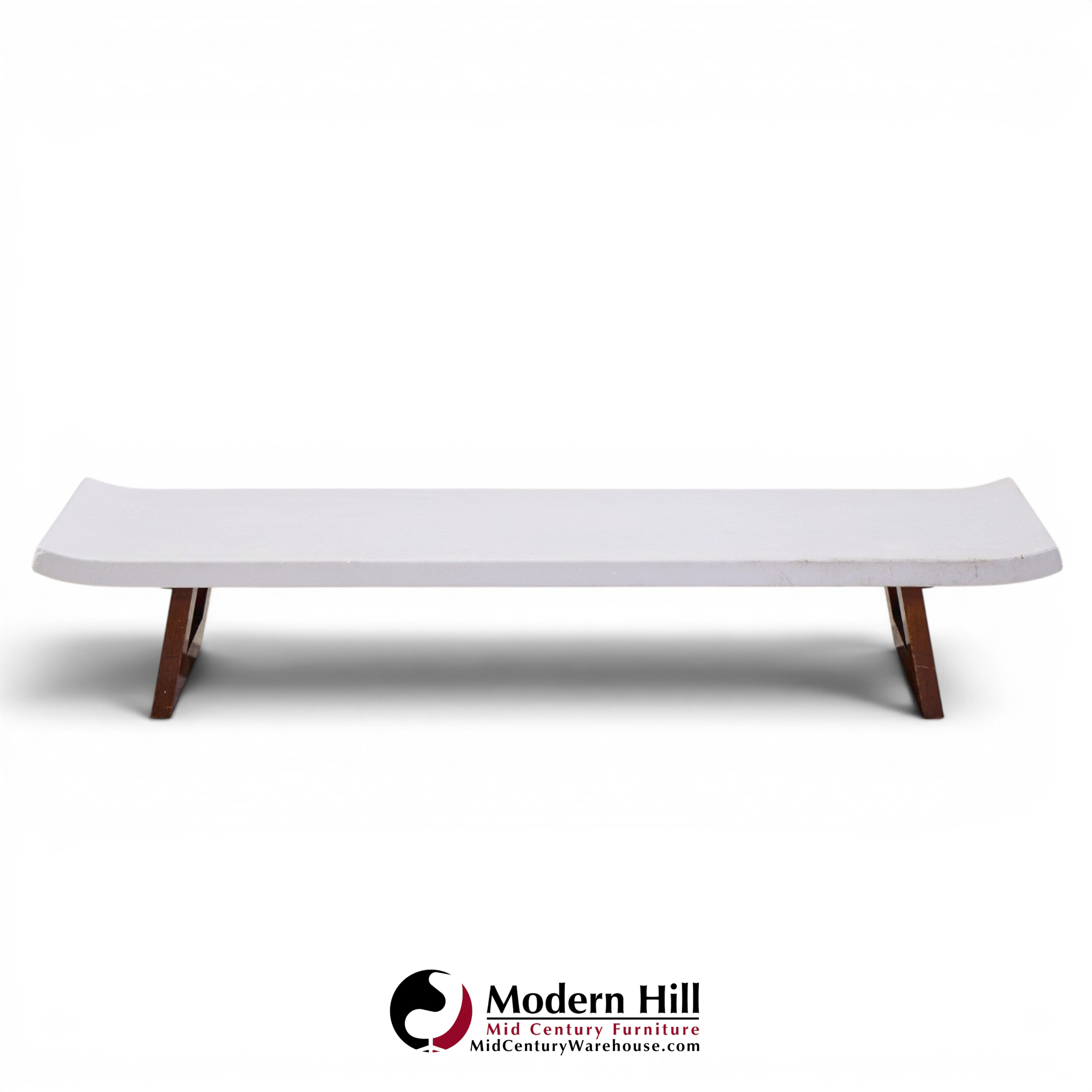 paul frankl for johnson furniture company mid century cork and mahogany coffee table bench
