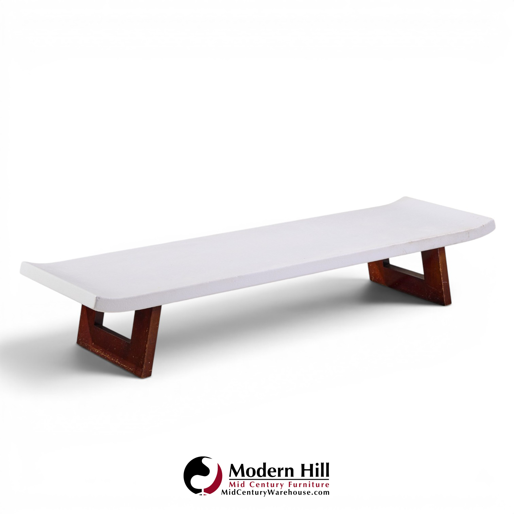 paul frankl for johnson furniture company mid century cork and mahogany coffee table bench