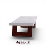 paul frankl for johnson furniture company mid century cork and mahogany coffee table bench