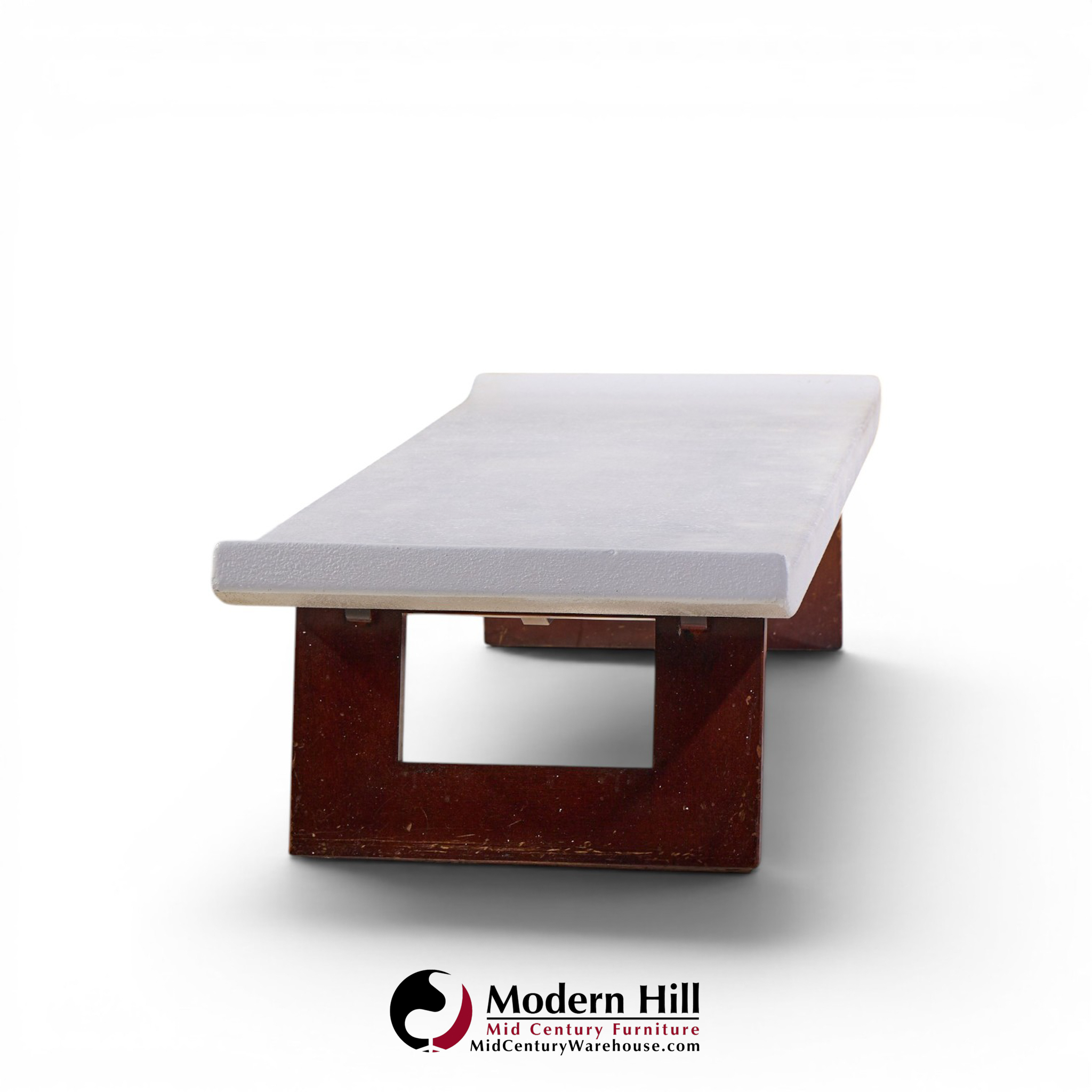 paul frankl for johnson furniture company mid century cork and mahogany coffee table bench