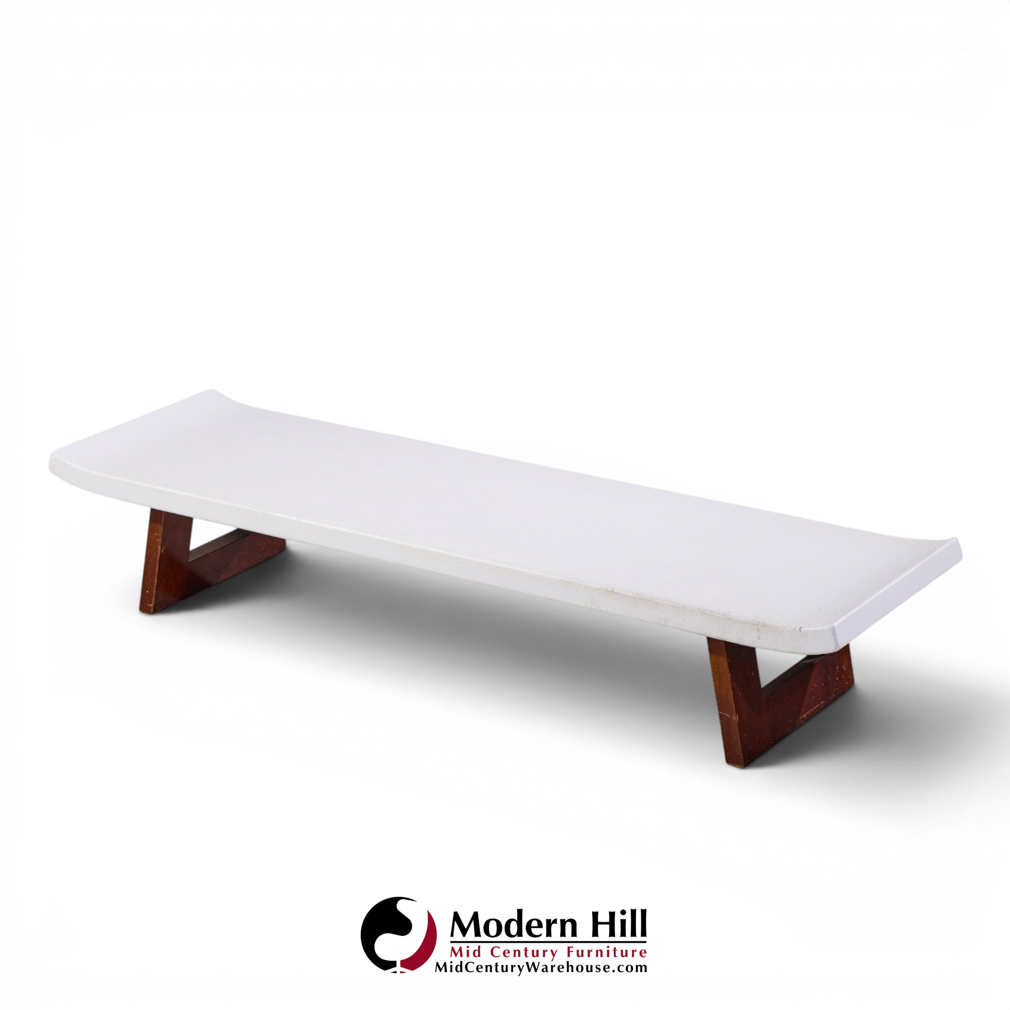 paul frankl for johnson furniture company mid century cork and mahogany coffee table bench