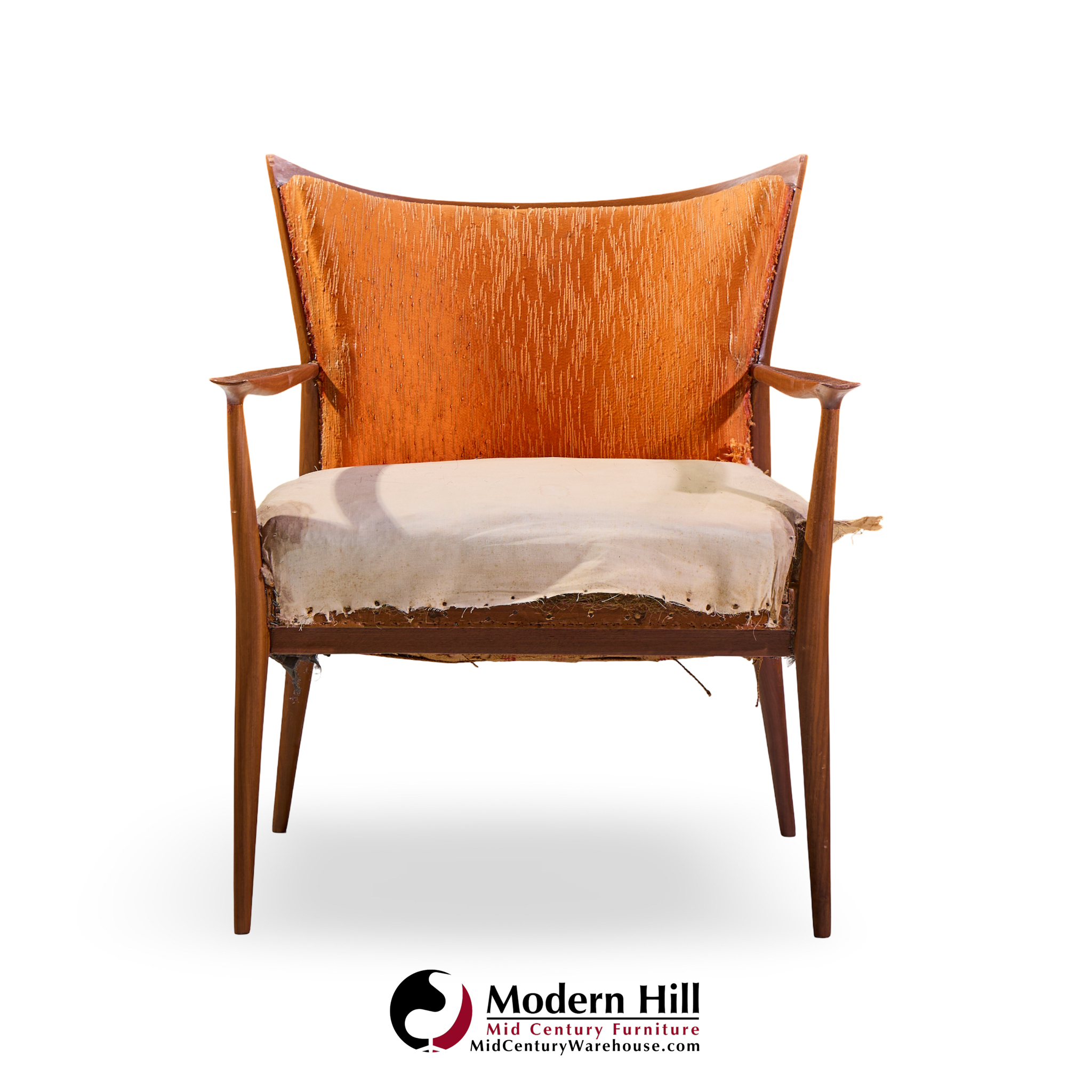 Paul Mccobb for Directional Mid Century Walnut Lounge Chair