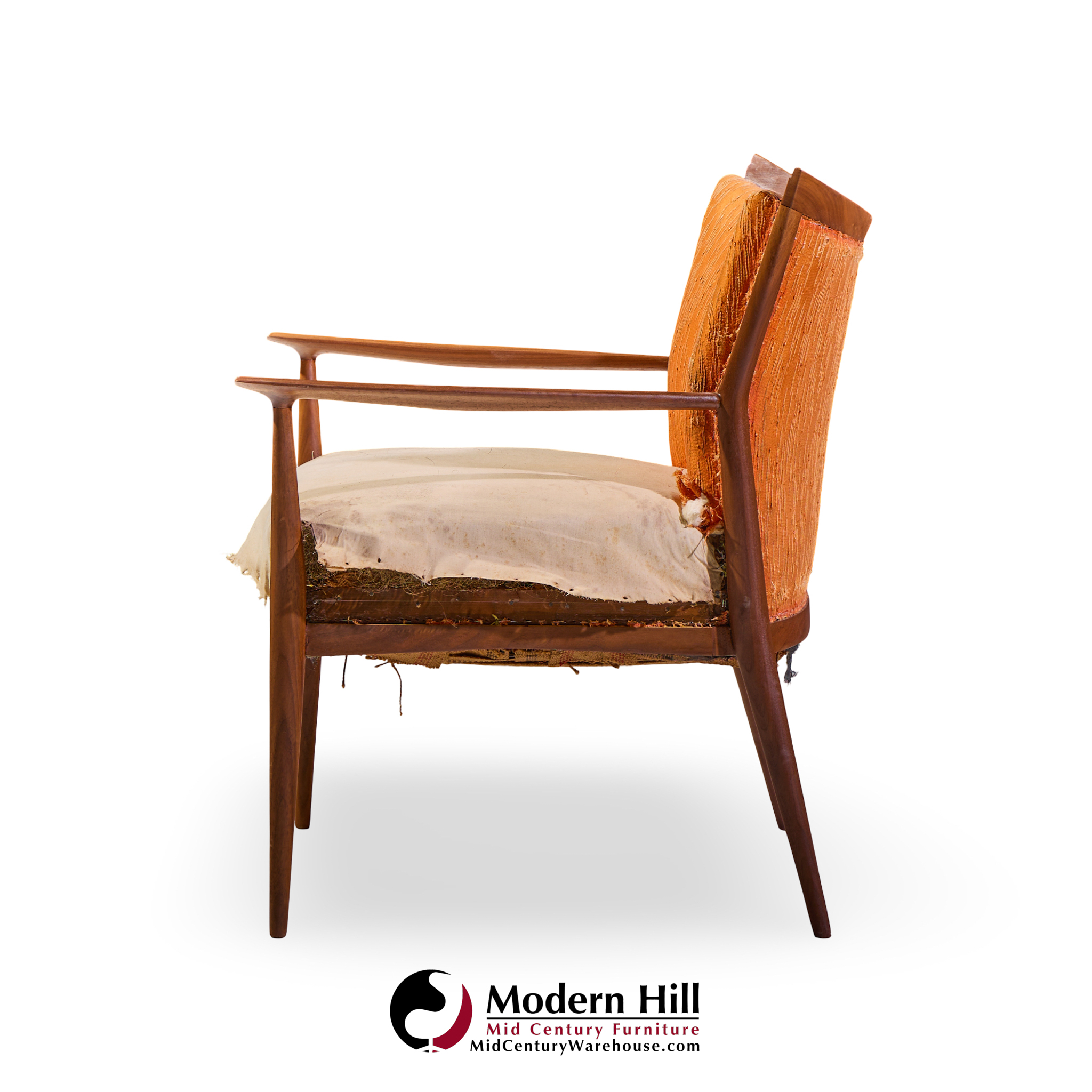 Paul Mccobb for Directional Mid Century Walnut Lounge Chair